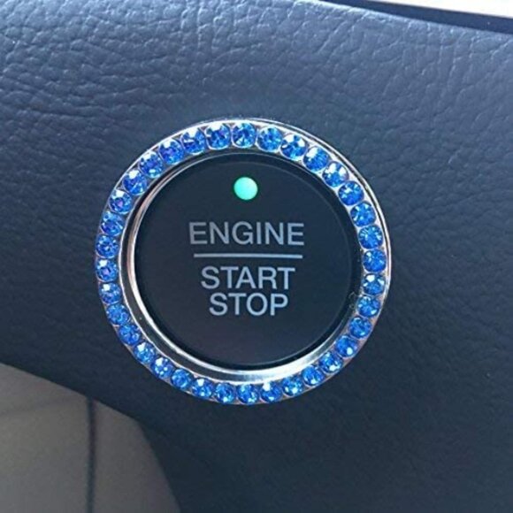 Bling Car Decor Blue Crystal Rhinestone Car - Picture 1 of 6